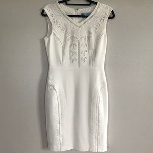 ANTONIO MELANI Sheath - White Cutout Embroidered